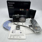 Panasonic Lumix DMC-ZS8 Digital Camera Silver 16x Zoom 4gb SD Box Charger Nice