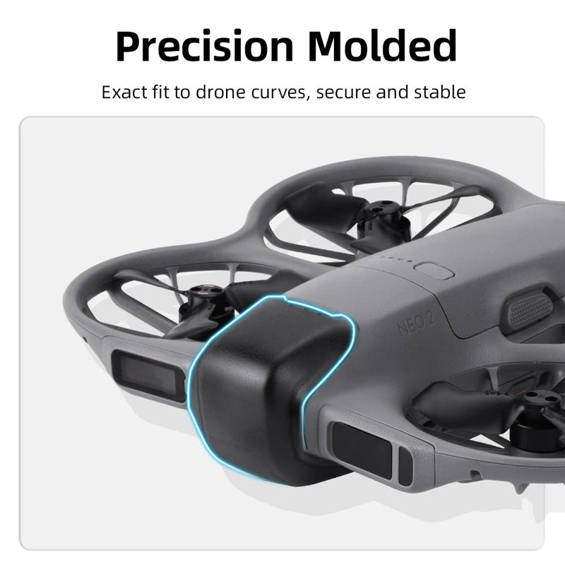 Molded protective lens cover guard cap for a drone camera, dark gray, curved
