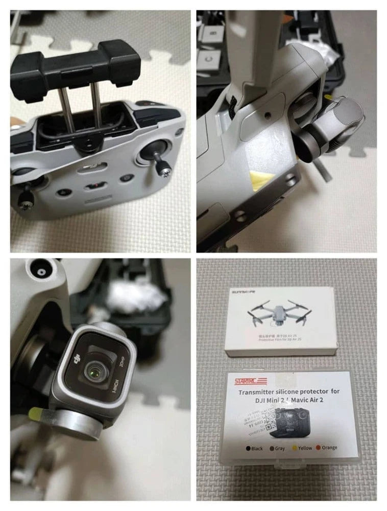 Foldable drone gimbal with camera and propeller guard accessories