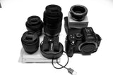 Lumix G5 camera with Sigma 30mm f2.8, Lumix 45-200mm f5.6,  Sigma 19mm f2.8,