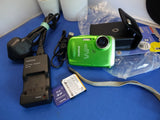 Fujifilm FinePix Z33WP 10MP Compact Digital Camera Green Waterproof Tested