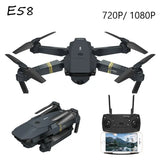 Black quadcopter drone with camera and Wi‑Fi remote with screen