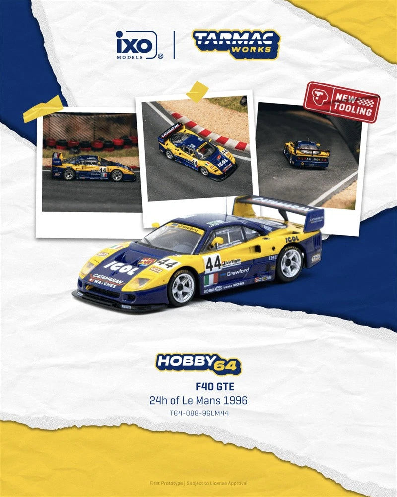 Tarmac Works 1:64 F40 GTE 24h of Le Mans 1996 Diecast Model Car