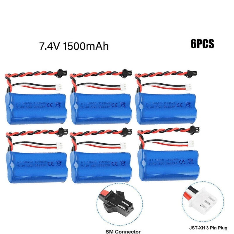 6pcs 7.4V 1500mAh 15C Lipo Battery for H13 MJX T40 T40C F39 F639 RC Helicopter Battery