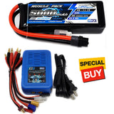 NHX Muscle Pack 3S 11.1V 5000mAh 60C Lipo Battery w/ XT60 / EZ6 Charger Battery