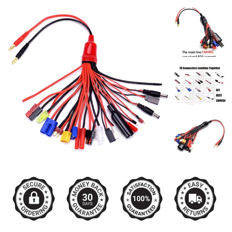 Multifunctional 19 Charging Adapters - Durable Cable for RC Battery Management Battery