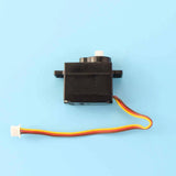 RC servo motor with black housing and three-color wiring harness