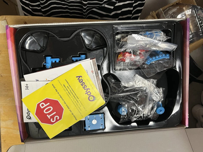 ODYSSEY drone build kit in retail box with plastic parts and instruction sheet
