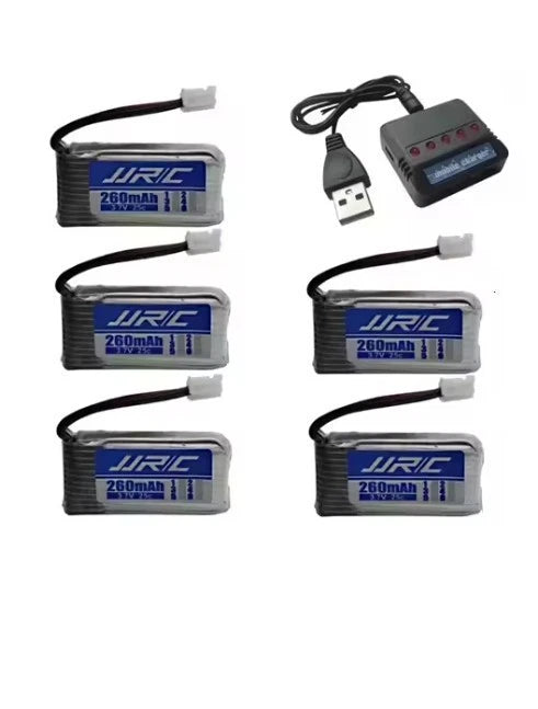 JJRC H36 Battery 3.7V 260mAh For E010 E011 E012 E013 Drone 5pc Charger Battery