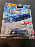 Hot Wheels Car Culture Ronin Run 1995 Mazda RX7 1:64 Model Car - Blue (HCK13)