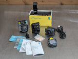 4GEE 4G action camera kit with camera, waterproof case, mounts and cables