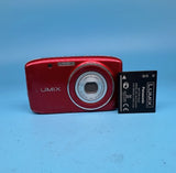 Panasonic Lumix DMC-S2 14.1MP Digital Camera, Red - Tested