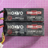 HOOVO 4S Lipo Battery 14.8V 7200mah 120C Hard Case Pack w/ EC5 Traxxas Battery