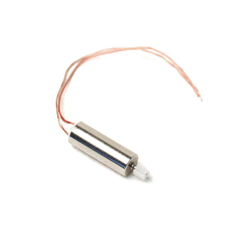 CW FPV drone replacement motor with pinion gear and attached wire leads