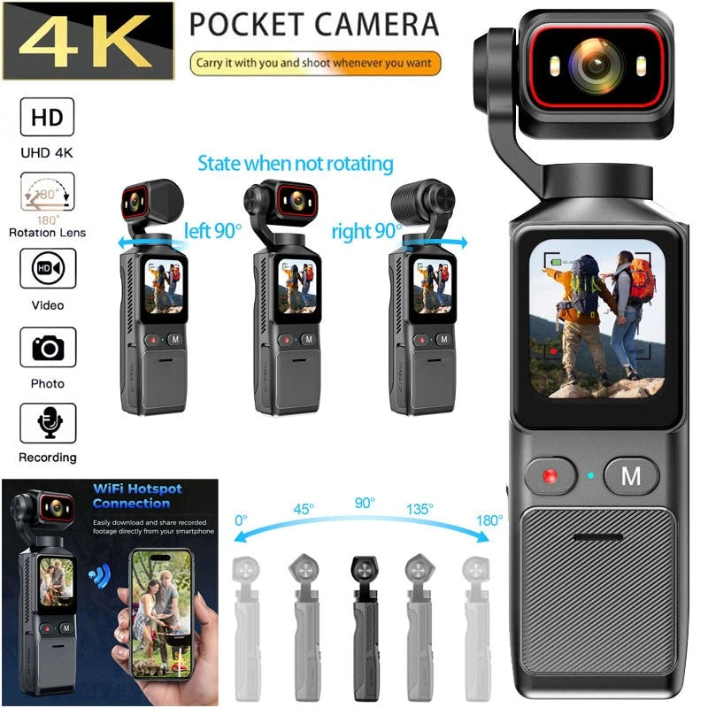 4K WIFI Action Camera Thumb Sport DV Portable Gyroscope Image Stabilization L19