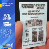 Kits World KW3D1481066 1/48 3D decal Instruments panel Bell Huey UH1 Hobby Boss