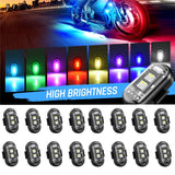 16Pcs Wireless RGB LED Strobe Light Flash LED Driving Light For Car Bikes Motors