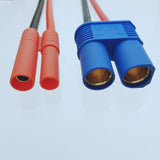 EC8 Female to HXT 4mm Banana Male cable 12AWG 5CM Charger Adapter RC Toy FPV
