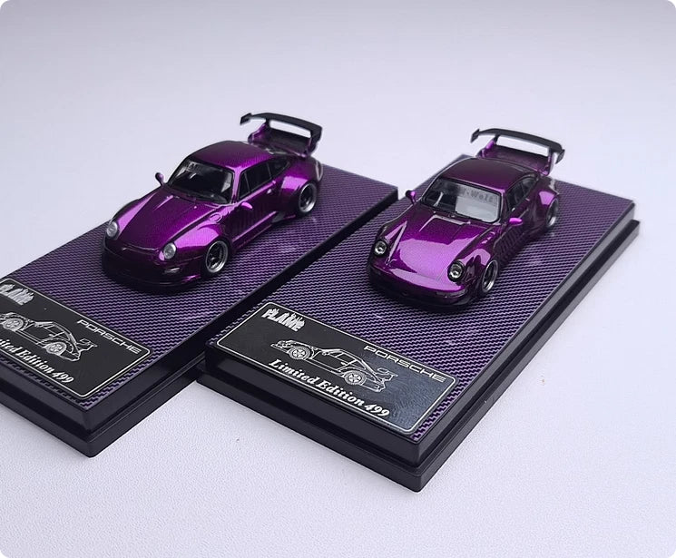 SW 1/64 Porsche 911 993 RWB purple low-tail modified alloy car model ornaments
