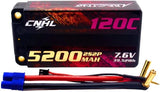 2S Shorty Lipo Battery 5200mAh 120C 7.6V High Voltage Hard Case with EC3 Plug Battery