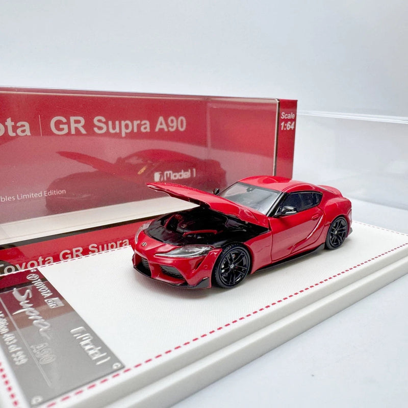1/64 Red GR Supra A90 Opening Hood Diecast Model Car Gift Collection