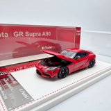 1/64 Red GR Supra A90 Opening Hood Diecast Model Car Gift Collection