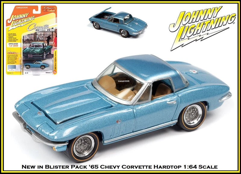 Johnny Lightning New 1965 Chevy Corvette Hardtop 1:64th Diecast Car JLCG022B