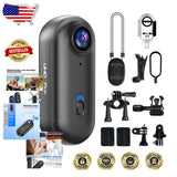Portable 4K Body Camera, Rugged Waterproof Sports Cam, 64GB, Long Battery, We...