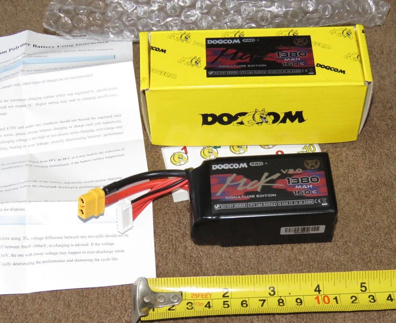 DOGCOM FPV Drone Lipo Battery MCK V2 1380mAh 160C 6S 22.2V Pro+ Battery