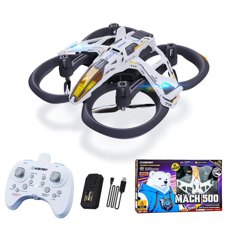 Tiny indoor RC quadcopter drone set with controller and MACH 500 box