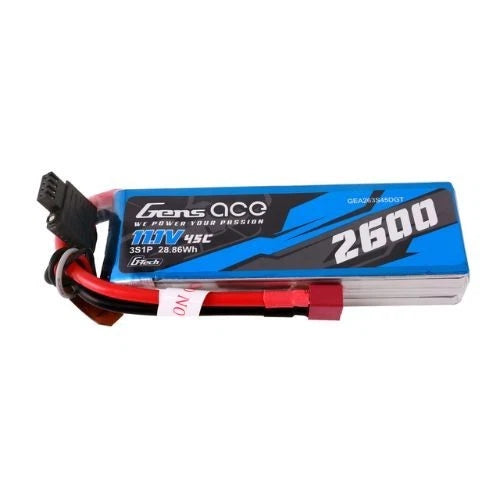 2600mAh 3S 45C 11.1V Gens ace G-Tech Lipo Battery Pack with Deans Plug Battery