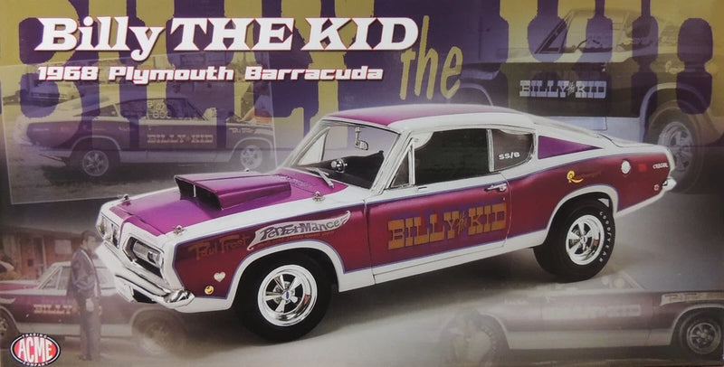 BILLY THE KID 1968 HEMI BARRACUDA NHRA DRAG CAR ACME 1:18 DIECAST MODEL CAR