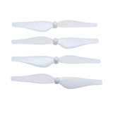 Set of 4 white drone propellers with 2-blade design and central hubs