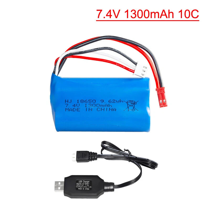 1¡Á 7.4V 1300mAh Lipo Battery for HUANQI 957 948 848 9101 9053 MJX F45 T23 T55 RC