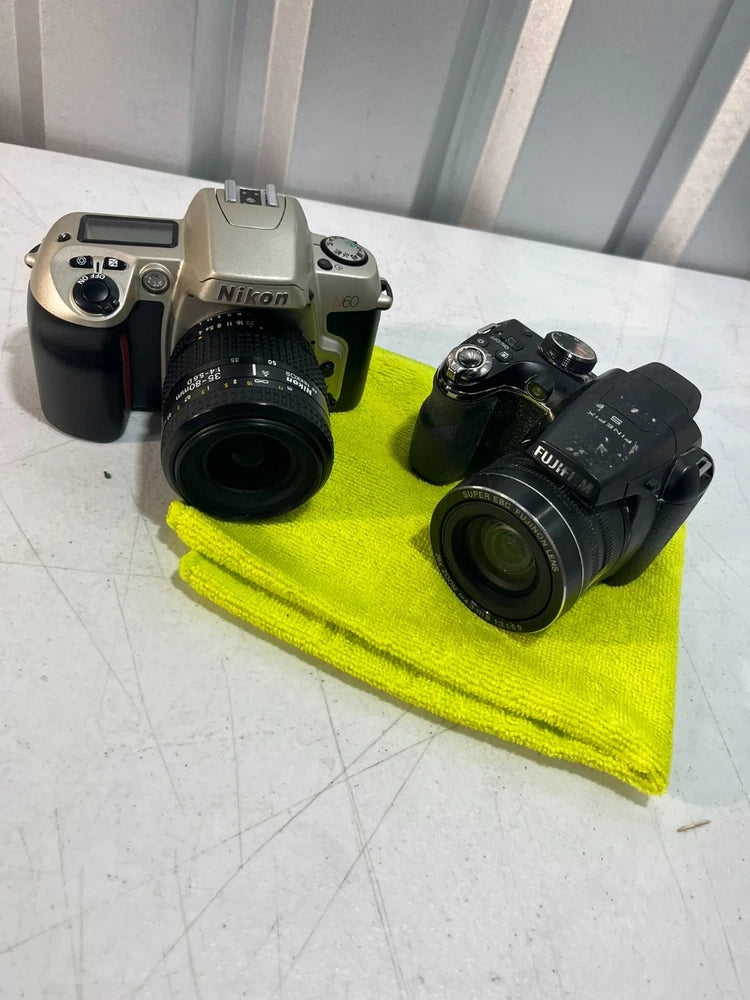Nikon N60 SLR 35-80mm Lens & Fujifilm FinePix S4300 Camera Lot Parts Repair