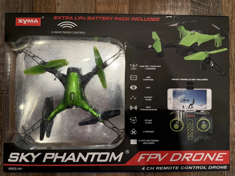 SYMA SKY PHANTOM FPV DRONE 4 CH REMOTE CONTROL DRONE, GREEN Sealed in Package