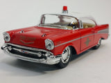 5" Kinsmart 1957 Chevrolet Bel Air Fire Chief 1:40 Diecast Model Toy Car Chevy