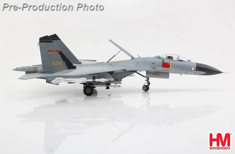 Gray 1:72 jet model aircraft with black tail and landing gear details
