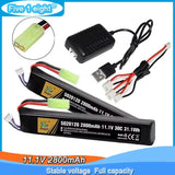 2¡Á 30C 11.1v 2800mAh LiPo Battery Mini Tamiya plug and Charger for RC water Guns