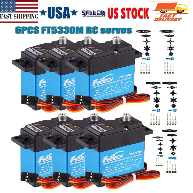 6X 35kg Metal Gear Digital Servo HIGH TORQUE & SPEED RC Car Servo Waterproof USA