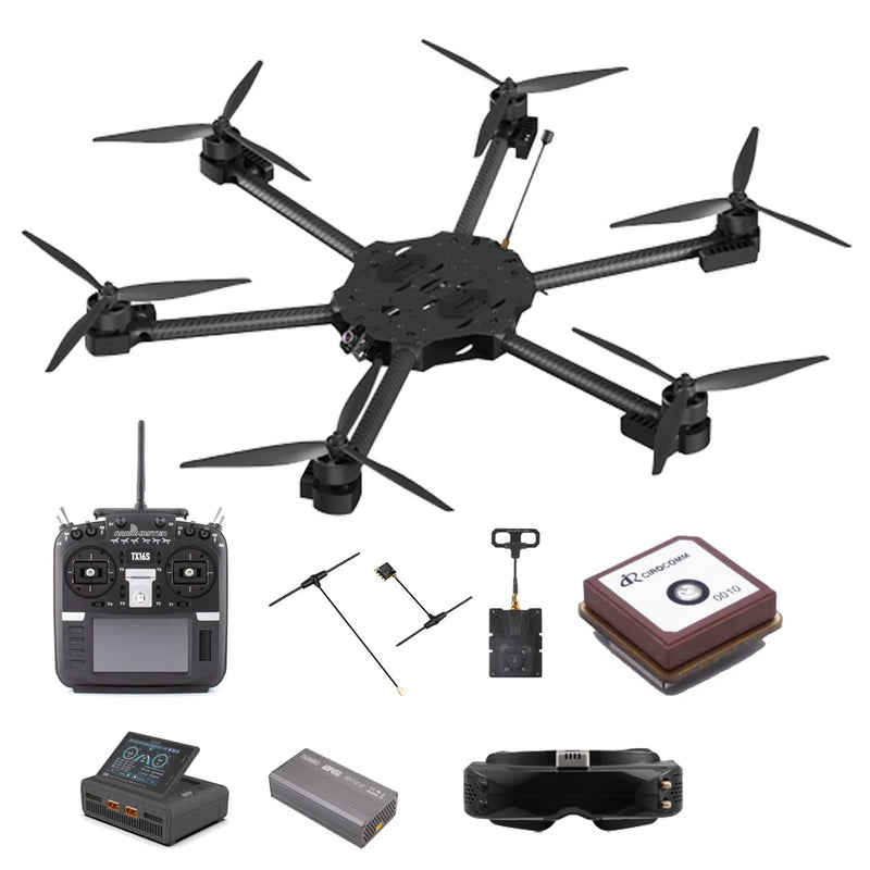 Customized W/GPS module P136M 6-Rotor FPV Drone 10KM+ ELRS 5.8GHz / A Whole Kits