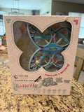 Sharper Image Lumo Fly drone retail box with blue quadcopter, Try Me, age 8+.