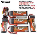 4S RC Lipo Battery 14.8V 1800-6000mAh 30C 45C for RC Car Truck Helicopter Racing