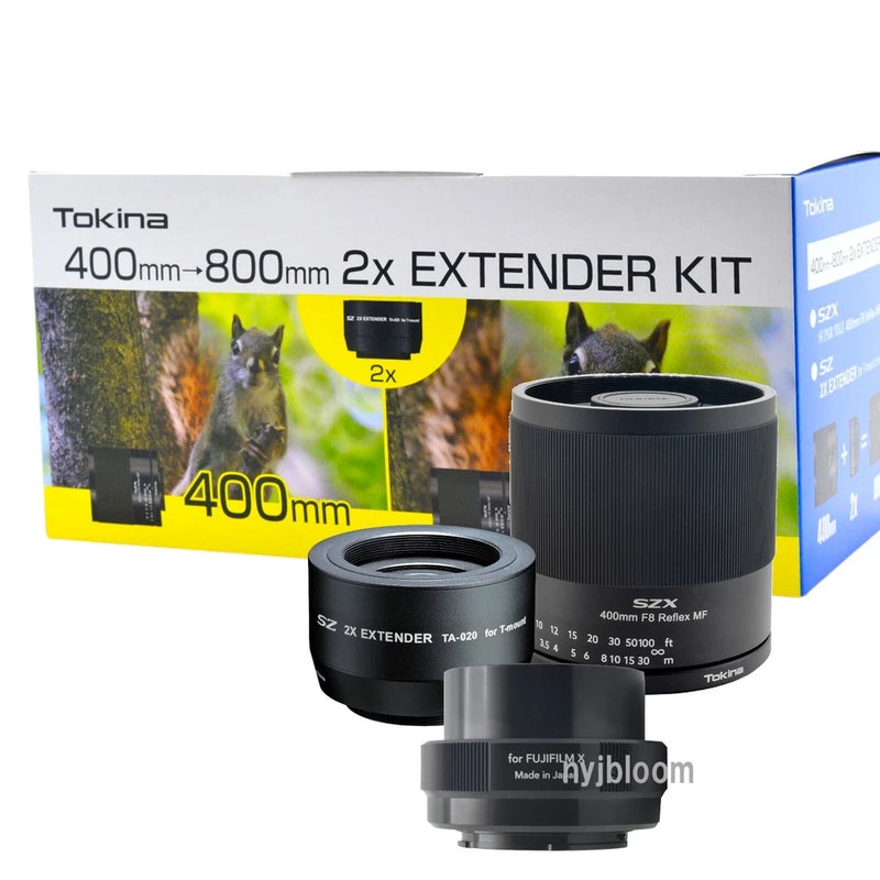New TOKINA SZX 400mm F8 Reflex Manual Focus Lens & 2x Extender Set -FUJIFILM X