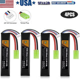 4x 1.1V 2000mAh 30C Airsoft LiPo Battery Rechargeable with Mini Tamiya Connector