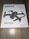 RADCLO foldable quadcopter drone with 1080P camera, shown on product box