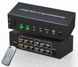 Multiple RCA to HDMI Converter - 4 Port Red White Yellow AV2HD-401-New