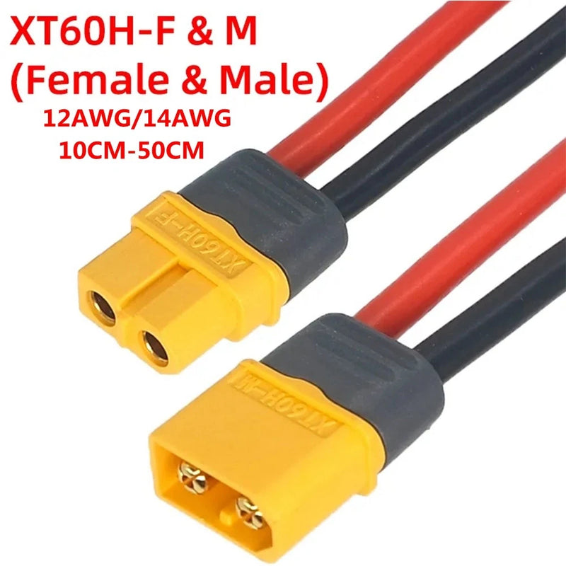 For RC Lipo Battery XT60 Connector Plug Extension Cable 12/14AWG Male to Female