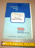 EICO instruction manual cover for Model 1050 battery eliminator and charger