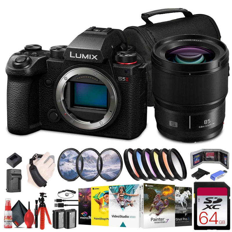 Panasonic Lumix S5 II Mirrorless Camera + Panasonic Lumix S 85mm Lens + 64GB